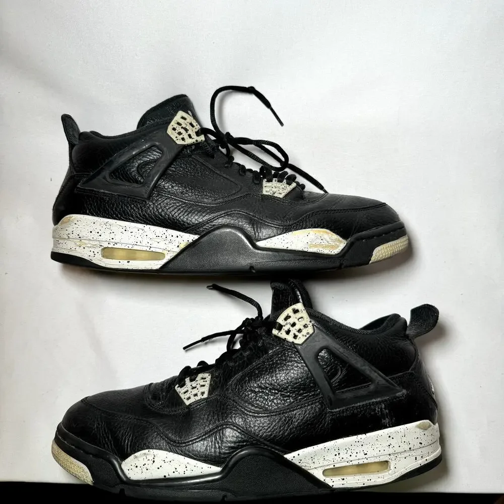 Size 12 - Nike Air Jordan 4 Retro LS Oreo 2015 Men's Shoes